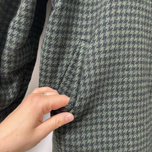 VTG Woolrich Mens 1960s Wool Fleece Lined Plaid Chore Jacket Size L Green RARE - Picture 6 of 12